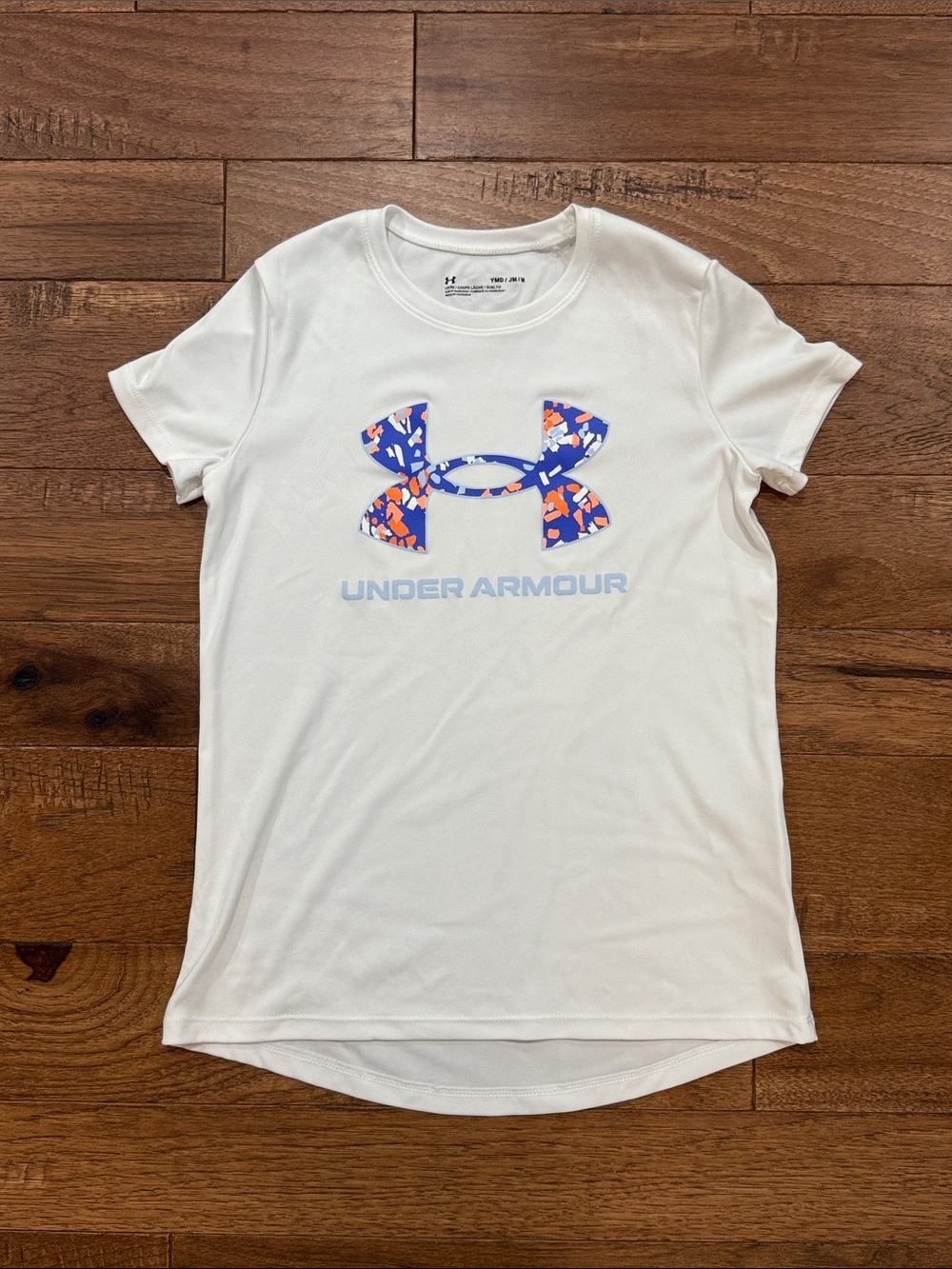 Under Armour Girls Tech Solid Print Big Logo Short-Sleeve Shirt - Size YMD